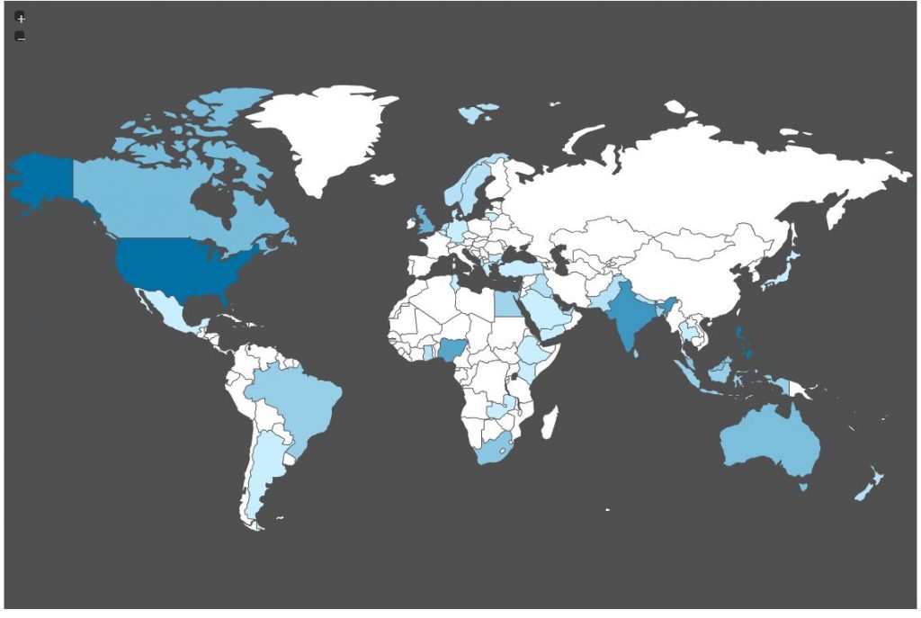 Countries where Wattpad readers are enjoying Feeding Frenzy